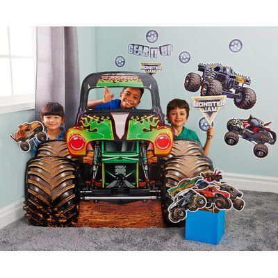 Monster Truck Birthday Party Ideas, Truck Birthday Party Ideas, Monster Jam Birthday Party, Monster Truck Birthday Party, Monster Jam Birthday, Monster Jam Party, Truck Theme Birthday, Monster Truck Theme, Cardboard Standup