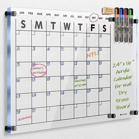 Get your month planned out with this dry erase calendar Calendar White Board, White Board Calendar, Acrylic Wall Calendar, Dry Erase Wall Calendar, Agenda Book, Large Wall Calendar, Office Calendar, Whiteboard Calendar, Dry Erase Wall