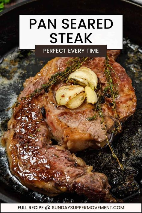 Pan Seared Steak Frying Steaks In A Pan, Baked Steak Recipe, Baked Steak Recipes, Pan Fried Steak, Searing Steak, Leftover Steak Recipes, Pan Fry Steak, Ways To Cook Steak, Angus Steak