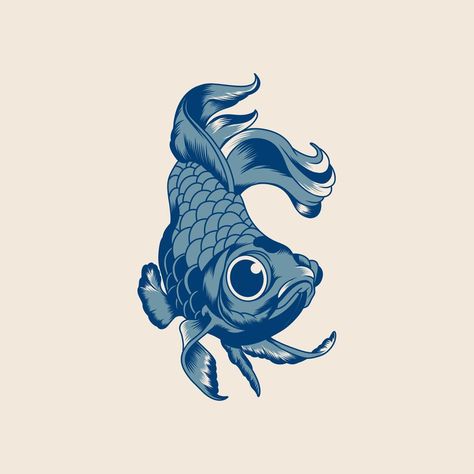 Fish With Big Eyes, Big Eyed Fish, Eyes Vector, Golden Fish, Big Eyes, Vector Design, Vector Art, Vector Free, Royalty Free