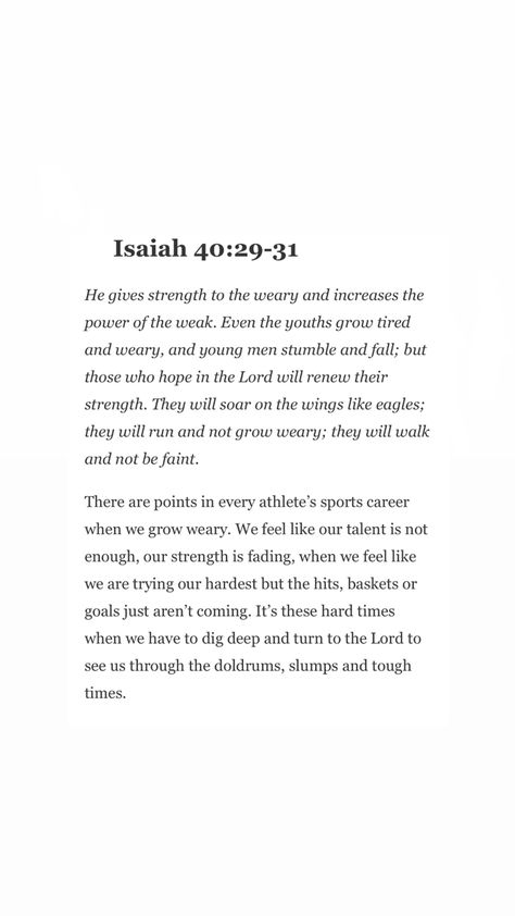 Isaiah 40:29-31, Volleyball Bible Verses, Bible Verse For Sports, Sports Bible Verses, Bible Verses For Athletes, Athletes Prayer, Isaiah 40 29, Words For Best Friend, Board Themes