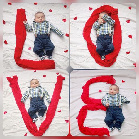 1st Month Baby Pictures Ideas Boy At Home, Valentines Day Baby Photoshoot, Valentines Baby Photoshoot, Valentines Baby Photos, Valentine Photos, Baby Valentines Gifts, Valentines Shoot, Baby Valentines, Valentines Baby