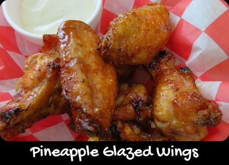 Glazed Wings, Cooking Chicken Wings, Pineapple Glaze, Garlic And Ginger, Wing Sauce, The Wing, The Sauce, Pineapple Juice, Chicken Wings