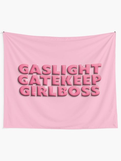 Gaslight Gatekeep Girlboss, Bakery Shop, Pink Pink, Tapestry, For Sale, Pink, Quick Saves