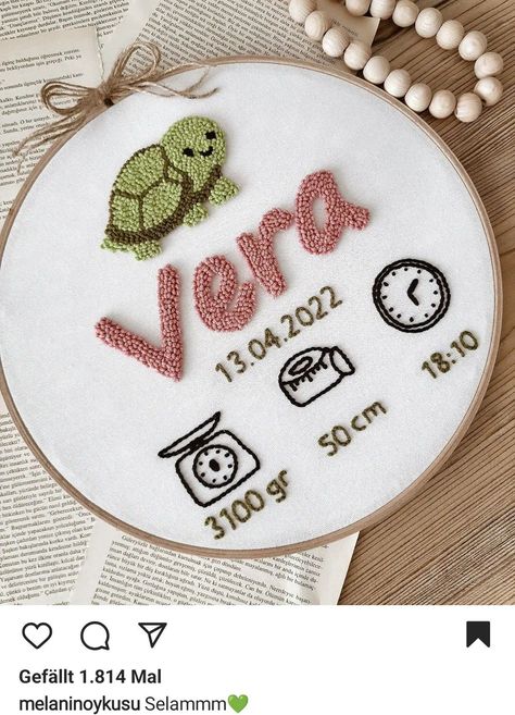 Punch Needle Nursery Decor, Basic Hand Embroidery Stitches, Cute Valentines Day Gifts, Beautiful Tattoo, Hand Embroidery Patterns Flowers, Punch Needle Patterns, Pola Sulam, Embroidered Gifts, Next Tattoo