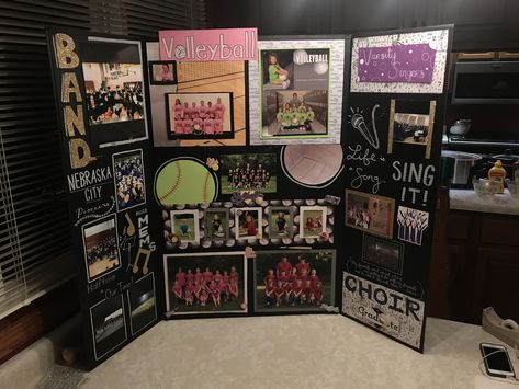 Great DIY Graduation Board idea for the graduates school involvement! Graduation Board Ideas, Graduation Board, Graduation Boards, Nebraska City, Diy Graduation, Board Designs, Graduation Diy, Grad Party, Songs To Sing