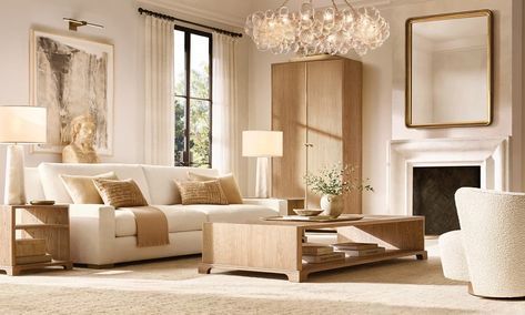 Rooms Living | RH Rh Living Room, Rh Home, French Designs, Rh Teen, Welcome To The World, French Design, New Builds, White Oak, Home Living Room