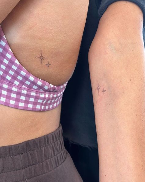 star tattoo • Instagram Upper Rib Tattoo Women, North Star Tattoos, Sparkle Tattoo, Rib Tattoos For Women, Tattoo Instagram, Star Tattoo, Cute Tiny Tattoos, Subtle Tattoos, Rib Tattoo