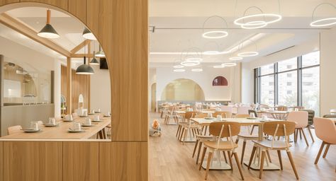 Gallery of Vitaland Kid Restaurant / Golucci Interior Architects - 30 Staff Accommodation, Kids Restaurants, Green Architect, Nursery Interior Design, Interior Architects, Kids Dining, Circular Lighting, Private Dining Room, Interior Architect