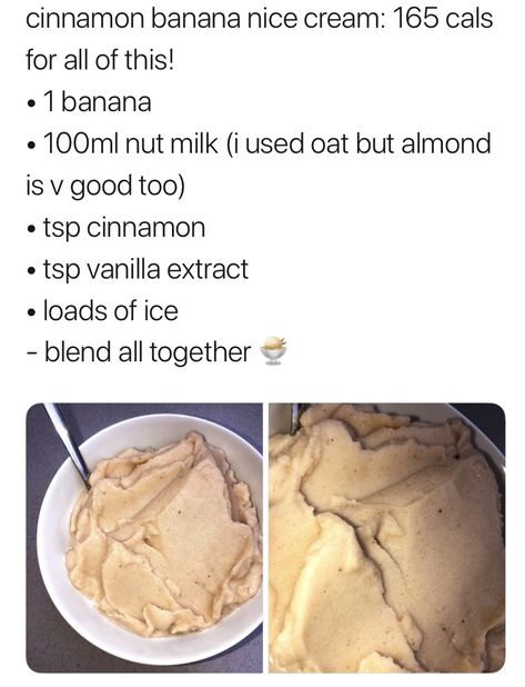 Meal Inspo Low Cal, Easy Low Cal Recipe, Food Calories List, Low Cal Recipes, Banana Ice Cream, Healthy Food Motivation, No Calorie Foods, Low Cal, Easy Baking Recipes