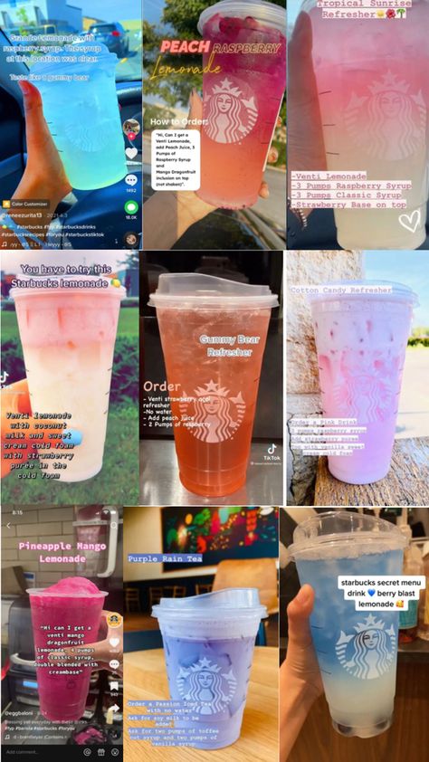 Starbucks drinks are the best Starbucks Copycat Recipes Drinks, Types Of Drinks, Starbucks Drink Menu, Starbucks Secret Menu Recipes, Sommer Mad, Fun Drink Recipe, Cold Starbucks Drinks, Secret Starbucks Recipes, Starbucks Drinks Diy