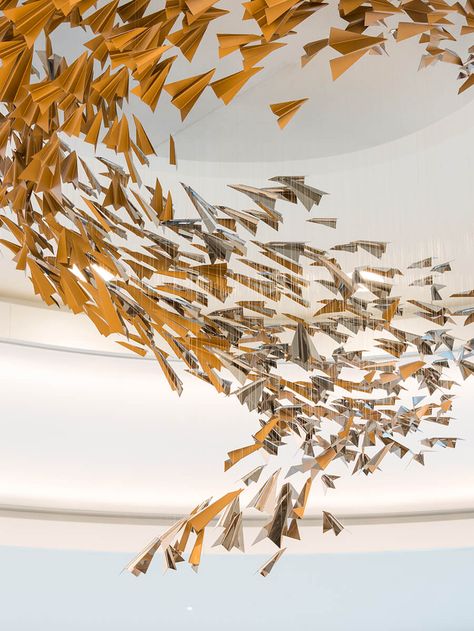 Sustainable Interior Design, Dublin Airport, Artistic Installation, Ceiling Installation, Web Layout Design, Bob Hair, Paper Plane, Sculpture Installation, Global Art