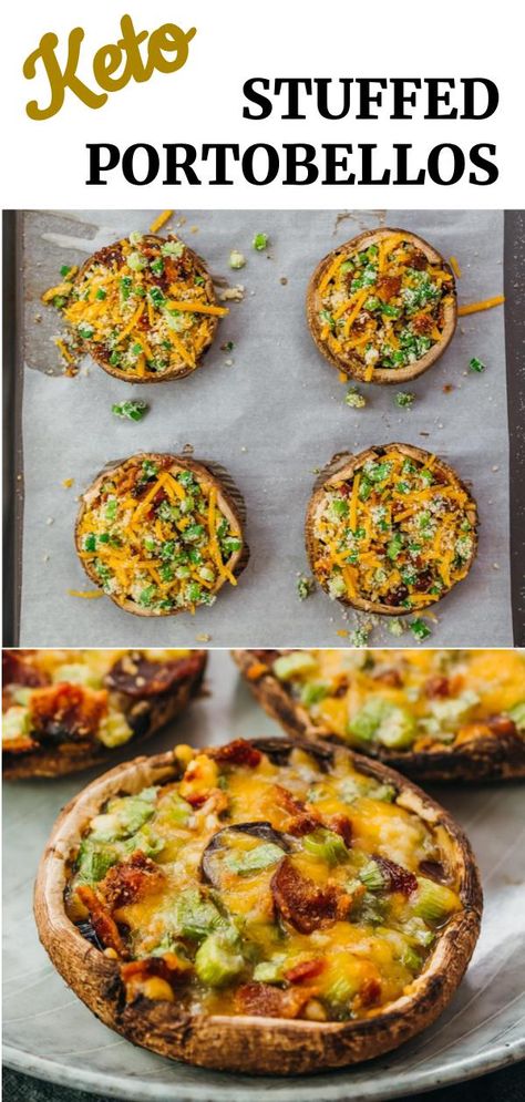 Low Carb Stuffed Portabella Mushrooms, Stuffed Portabella Mushrooms Healthy Low Carb, Stuffed Portabella Mushrooms Recipes, Keto Portobello Mushroom Recipes, Easy Portobello Mushroom Recipes, Healthy Portabella Mushroom Recipes, Flat Mushroom Recipes, Baked Mushrooms Oven Stuffed, Recipes With Portabella Mushrooms