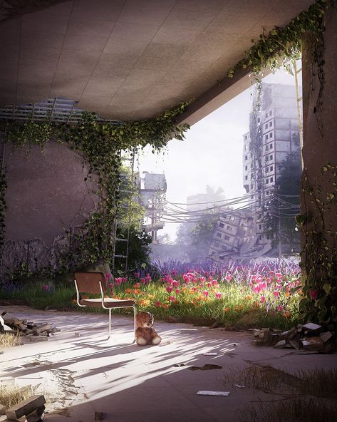 Apocalypse Landscape, Post Apocalyptic City, Abandoned City, Apocalypse World, Apocalypse Aesthetic, Post Apocalyptic Art, Apocalypse Art, Post Apocalypse, Artist Community