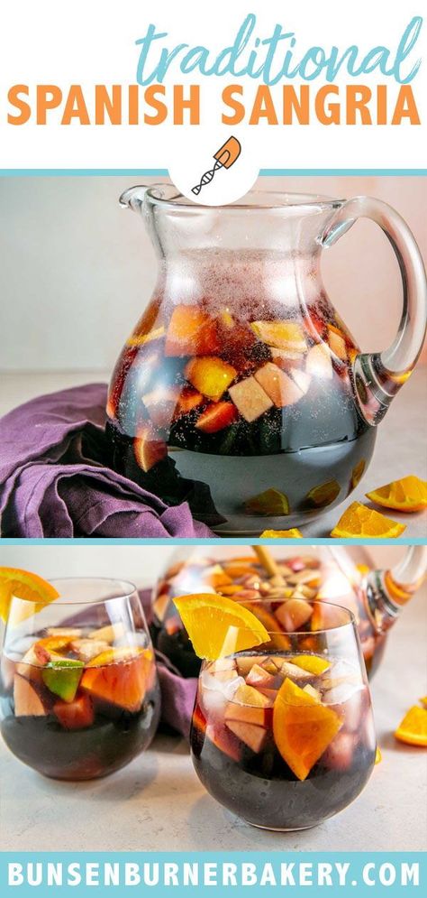 Spanish Sangria, Margarita Sangria, Homemade Sangria, Spanish Recipe, Sangria Drink, Fruit Sangria, Homemade Alcohol, Cake Recipes For Kids, Sangria Recipe