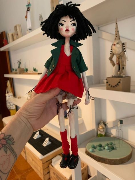 Diy Clay Doll, Polymer Doll, Clay Art Doll, Coraline Doll, Doll Making Tutorials, Clay Doll, Sculpted Doll, Tanah Liat, Wooden Doll