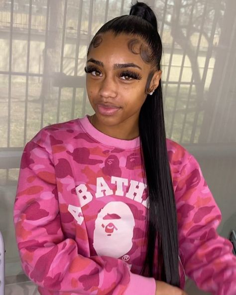 IT GIRL STYLES on Instagram: “Mid High Ponytail with Dramatic Edges on my twin! @theylovekrissy_ @krissydoeshair_ Click the link in my bio to book! 🤍🤍🤍🤍🤍🤍🤍🤍 • • • • I…” Theylovekrissy Outfits, Ponytail With Dramatic Edges, Mid High Ponytail, Mid Ponytail, Dramatic Edges, High Ponytail, High Ponytails, Baddie Outfits Casual, It Girl