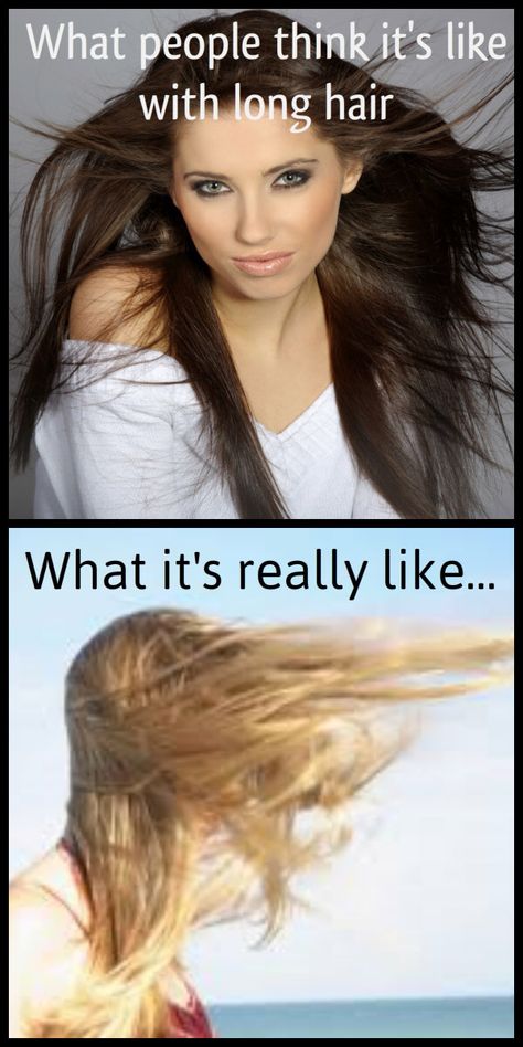 Long hair problems ! Lol Long Hair Struggles, Long Hair Problems Funny, Thick Hair Problems, Long Hair Problems, Hair Quotes, Girl Problems, Hair Problems, Relatable Post Funny, Quick Jokes