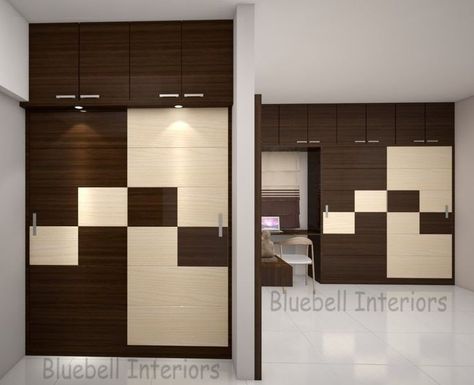 Tiger Furniture, Wordroab Design, Cream Wardrobe, Wardrobe Shutters, Wardrobe Laminate Design, Sliding Door Wardrobe Designs, Flat Interior Design, Bedroom Cupboard, Grill Door Design