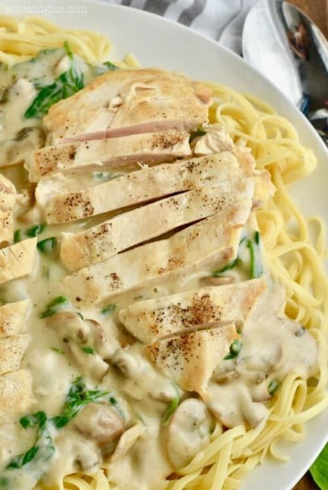 Chicken Fettuccine Alfredo Recipe | Wine and Glue Easy Chicken Fettuccine, Easy Chicken Fettuccine Alfredo, Chicken Alfredo Fettuccine Recipe, Chicken Fettuccine Alfredo, Chicken Fettuccine, Fettuccine Alfredo Recipes, Chicken Alfredo Recipes, Chicken Alfredo Pasta, Decorações Com Comidas