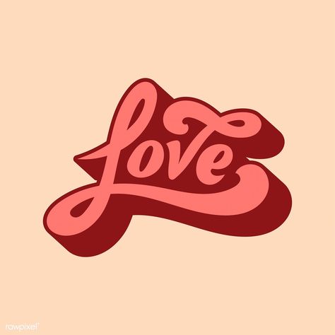 Love Word Aesthetic, Love Typography Word, Love Font Word, Love Design Illustration, Love Typography Design, Word Illustration, Word Graphics, Love Fonts, Love Graphic Design