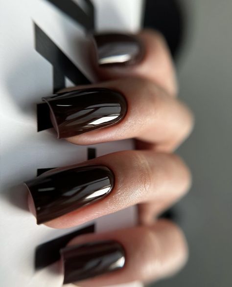 Dark Color Pedicure, Dark Moody Nails, Brown Nail, Brown Nails, Dark Color, Manicure And Pedicure, Dark Colors, Stylish Nails, Nail Colors