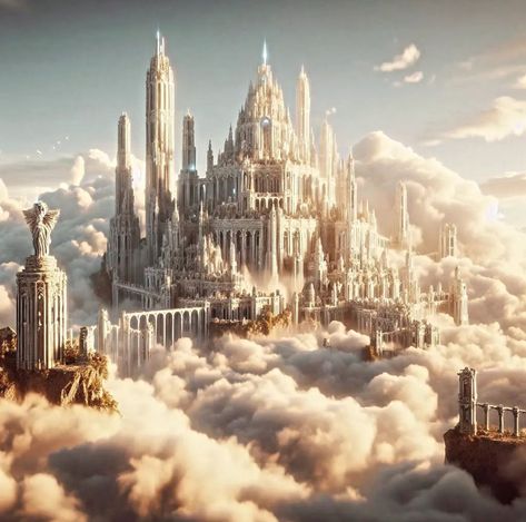 Cloud Castle, Enchanted Castles, Art For Kids Room, Castle Aesthetic, Baroque Architecture, Fantasy Theme, Fantasy City, Fantasy Places, Fantasy Art Landscapes