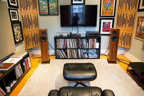 Audio Forums Hifi Room, Audiophile Room, Whole Home Audio, Audiophile Listening Room, Home Music Rooms, Record Room, Sound Room, Basement Inspiration, Listening Room