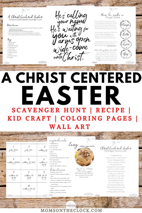 Lds Easter Activities, Christ Centered Easter Basket, Easter Basket Stuffer Ideas, Lds Easter, Easter Kids Food, Easter Craft For Kids, Christ Centered Easter, Easter Scavenger Hunt, Easter Recipe