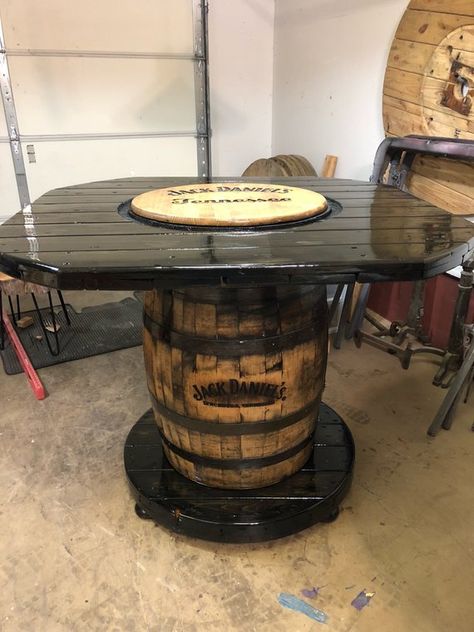 Custom Made to Order Whiskey Barrel Tables Silo Bar, Used Whiskey Barrels, Barrel Tables, Pub Height Table, Whiskey Barrel Sink, Whiskey Barrel Table, Barrel Sink, Wine Barrel Table, Barrel Ideas