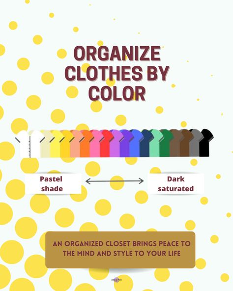 Organizing Clothes By Color, Color Organized Closet Chart, Colour Coordinated Closet, Closet Organized By Color, Color Coordination Closet, Color Coded Closet Guide, Closet Organization By Color, How To Organize Your Closet By Color, How To Color Coordinate Your Closet