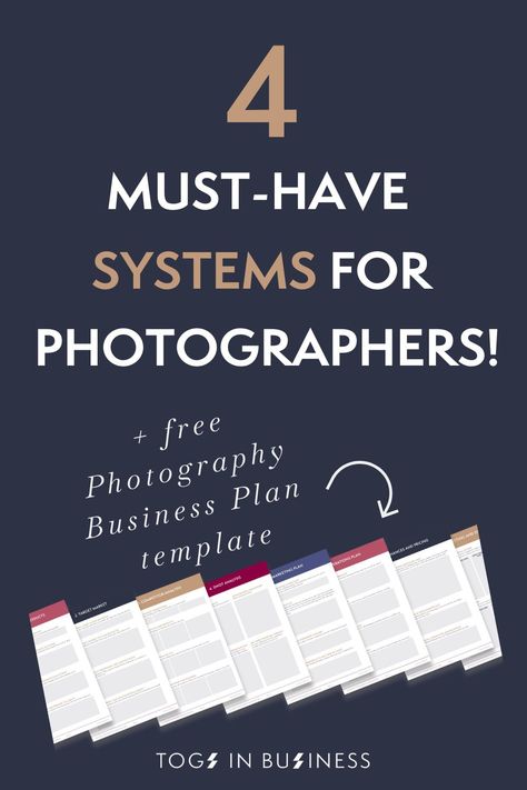 Let me show you how to organise and streamline your photography business with systems. I'm going to outline the four systems you need to get in place in order to hugely improve your client experience, profitability, productivity and mental health | how to grow photography business | photography business tips | photography business plan Photography Business Plan Template, Photography Business Pricing, Photography Business Tips, Photography Business Plan, Photography Business Marketing, Photography Marketing Templates, Photography Tricks, Marketing Photography, Entrepreneur Advice