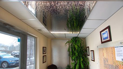 Office Vestibule Infinity Ceiling Led Infinity Mirror, Frosted Mirror, Architecture Ceiling, Infinity Lights, Entrance Lighting, Light Art Installation, Mirror Ceiling, Infinity Mirror, Drop Lights