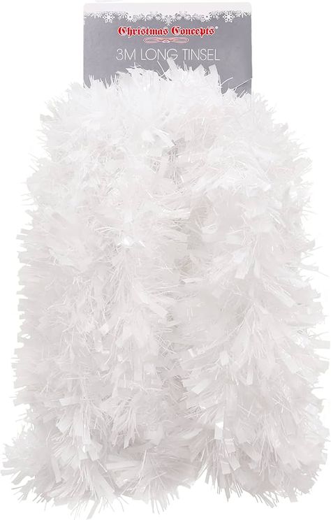 Christmas Concepts® 3m / 9.8ft Chunky/Fine Christmas Tinsel - Christmas Decoration Tinsel (White) : Amazon.co.uk: Home & Kitchen Christmas Tinsel, Home Office Design, Office Design, Christmas Decoration, Christmas Trees, Home Accessories, Seasonal Decor, Home Office, Christmas Decorations