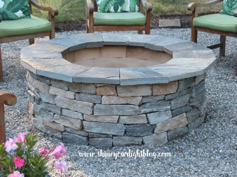 Installing A Capstone | The Fire Pit Project - Shine Your Light Pea Stone, Fire Pit Video, Diy Fire Pit Ideas, Fire Pit Gallery, Modern Fire Pit, Fire Pit Ring, Gravel Patio, Cool Fire Pits, Fire Pit Furniture