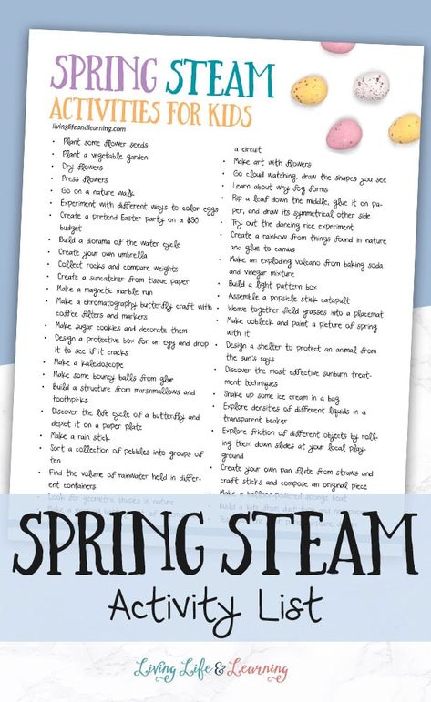 Are you looking for some fun and simple Spring STEM activities for the kids? Don't miss out on this great list! So many great learning activities! Spring Holidays Activities, Homeschool Spring Activities, April Homeschool Themes, Spring Activities For Middle Schoolers, Spring Elementary Activities, Easy Homeschool Activities, Spring Steam Activities Elementary, Spring Homeschool Activities, Easter Homeschool Activities