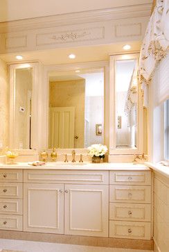 Bathroom - traditional - bathroom - new york - do something decorative on the kitchen soffit Bathroom Vanity Storage Ideas, Kitchen Soffit, Beautiful Bathroom Vanity, Bathroom Vanity Storage, Traditional Bathroom Designs, Master Bath Vanity, Cabinet Mirror, Framed Cabinet, Bathroom Mirror Cabinet