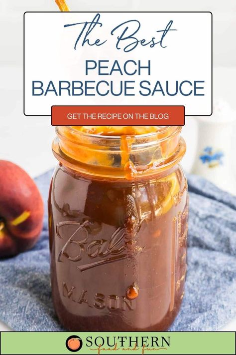 Homemade Peach Bbq Sauce, Peach Barbecue Sauce Recipe, Fresh Peach Bbq Sauce Recipe, Jalapeño Peach Bbq Sauce, Peach Jalapeno Bbq Sauce, Peach Habanero Bbq Sauce, Peach Bbq Sauce Recipe Canning, Peach Barbeque Sauce, Brisket Sauce Recipe