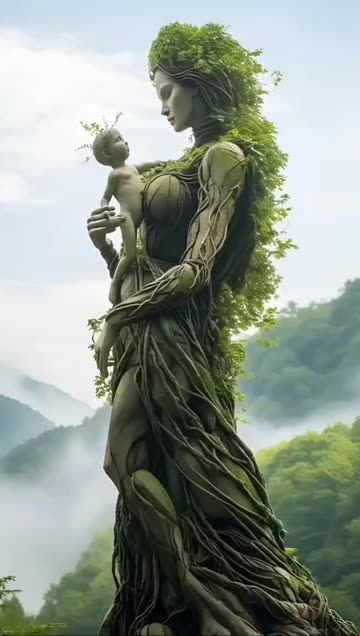 Gaia Goddess, Mother Earth Art, Body Image Art, Nature Goddess, Arte Peculiar, Beautiful Angels Pictures, Earth Art, Traditional Landscape, Beautiful Images Nature