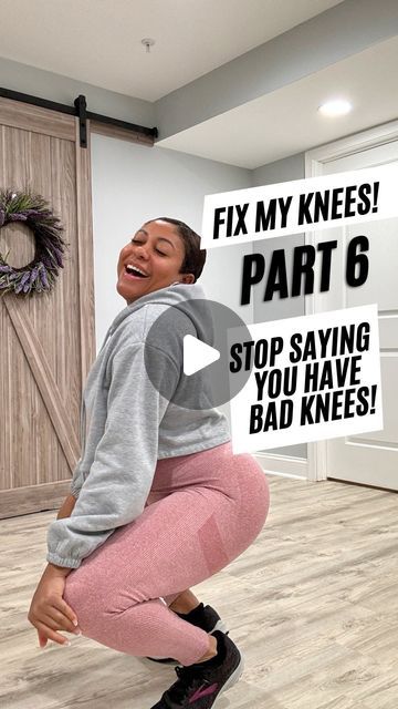 Spice Smith on Instagram: "Fix My Knees! Part 6! Save for later📌 Share with your crew!   Why should you strengthen your knees? ✅Better squat, lunges, leg press and easier to climb stairs  ✅Can stay in certain riding movements longer during segs ✅Will be able to drop it without pain when you fave song comes on at the cookout this summer ✅Reduce chance of injury  ✅Prevent osteoarthritis   🔑Small additions to improve mobility have a great impact!   Comment “LINK” and I will send you the link to this band. It is also available in my Amazon storefront linked in my bio.   ✅ do this exercise three times a week and pair with the other videos in the series   📌Save for later and stay tuned for Part 7  #righteouslyfit #kneepain #kneepainexercises #kneepainexercises #fitnessmotivation #fitnessjourn Strengthening Knee Exercises, Knee Exercise, How To Stop Locking Knees, Stiff Knees Exercise, Workouts For Knee Injuries, Strengthen Knees, Workouts With A Bad Knee, Fixing Knock Knees, Squat Alternatives For Bad Knees