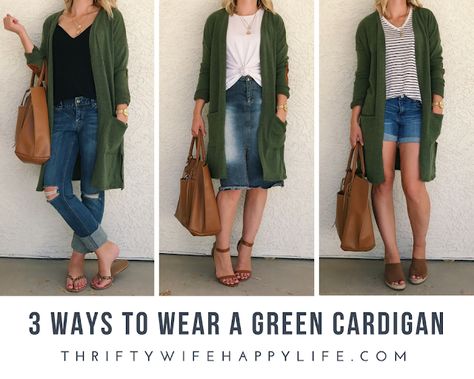 Olive Green Sweater Outfit, Cardigan Outfit Work, Transitional Fall Outfits, Green Cardigan Outfit, Green Sweater Outfit, Sweater Cardigan Outfit, Long Cardigan Outfit, Dark Green Cardigan, Olive Green Cardigan