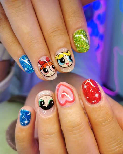 Disneyland Nails, Cartoon Nail Designs, Pop Art Nails, Mens Nails, Gelish Nails, Nail Polish Art, Casual Nails, Work Nails, Nails For Kids