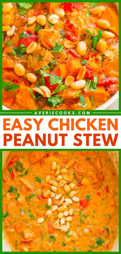 Low Cal Dinner, Peanut Stew, Hearty Comfort Food, Butter Recipes, Hearty Dinner, Easy Peanut Butter, Easy Weeknight, 30 Minute Meals, Simple Recipes