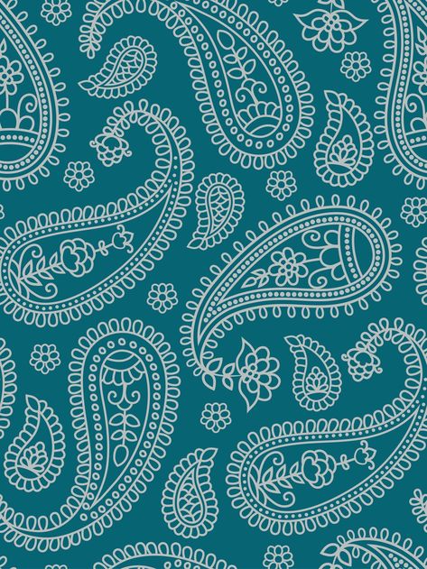 Paisley Vector, Cultural Patterns, India Pattern, Blue Feathers, Paisley Wallpaper, Muster Tattoos, Turquoise Art, Paisley Art, Indian Patterns