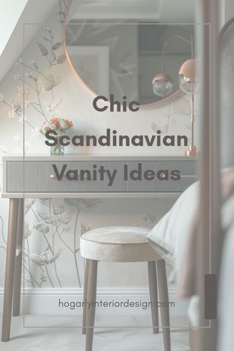 Explore chic Scandinavian vanity ideas, featuring minimalistic designs for stylish bedrooms. Discover how to blend functionality and elegance in your personal space with these 1 inspiring image set-ups. Scandinavian Vanity, Organized Makeup, Dining Room Colour Schemes, Scandinavian Hygge, Sleek Desk, Bedroom Colour Palette, Makeup Station, Makeup Desk, Vanity Ideas