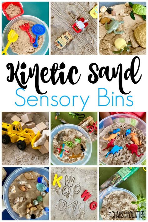 Kinetic sand is such a versatile sensory experience. Discover great ideas for kinetic sand sensory bins. #kineticsand #sensoryplay #sensory #sensoryactivities #sensorybins Kinetic Sand Box, Kinetic Sand Table, Homemade Kinetic Sand, Make Kinetic Sand, Diy Kinetic Sand, Kids Gratitude Journal, Gratitude Journal For Kids, Spelling For Kids, Sensory Tubs