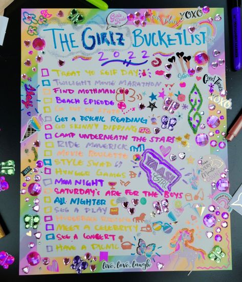 Judy moody inspired bucket list pink glitter girly sparkles gemstone Poster Bucket List, Girly Bucket List, Summer Bucket List 2024 Poster Board, Summer Bucket List Poster Board, Summer Bucket List Poster, Bratz Birthday, Teenage Bucket Lists, Purple Pics, Bucket List Poster