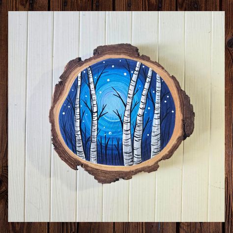 This ONE OF A  KIND, hand painted wood slice magnet was painted with love!  It was hand lettered using a small paint brush and acrylic paints. It was then sealed and is now ready to bring your refrigerator some happiness! **Custom orders available upon request! Message us **DISCLAIMER: Colors that appear on your screen may differ slightly from the actual product due to photo, screen quality, and device settings. Disk Art, Painted Wood Slices, Tree Slice Art, Wood Slice Magnets, Photo Screen, Crafts Winter, Birch Tree Art, Log Slice, Wood Disc