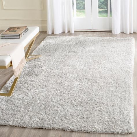 Safavieh Toronto Shag Light Gray 8 ft. x 10 ft. Area Rug House Living Room Decor, Light Gray Couch, Living Room Plans, Diamond Furniture, Light Gray Rug, White Shag Rug, Gray Couch, Dream House Living Room, Boho Chic Design