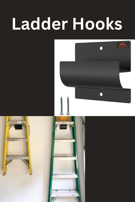 Ladder Hooks for Garage Wall,Ladder Hanger Garage Organization- Wall Mount Wheelbarrow Hanger, Patio Furniture, Chair & Ladder - Garage Wall Storage (1 PACK)
(Affiliate link) Ladder Storage Ideas, Ladder Hanger, Organization Wall, Ladder Hooks, Garage Wall Storage, Wall Ladder, Garage Organization Tips, Ladder Storage, Garage Walls